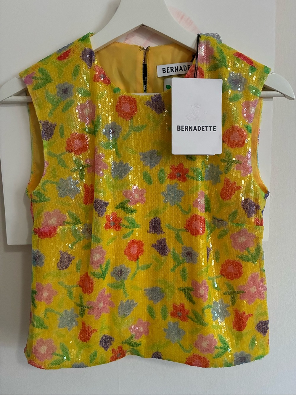 Bernadette Yellow Floral Sequin Camisole